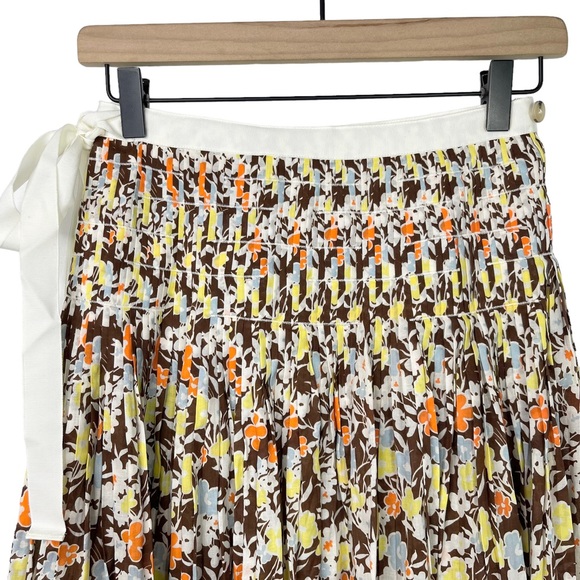 ♦️SOLD♦️ NWT Tory Burch Pleated Tie Waist Floral Print Skirt - Picture 10 of 13